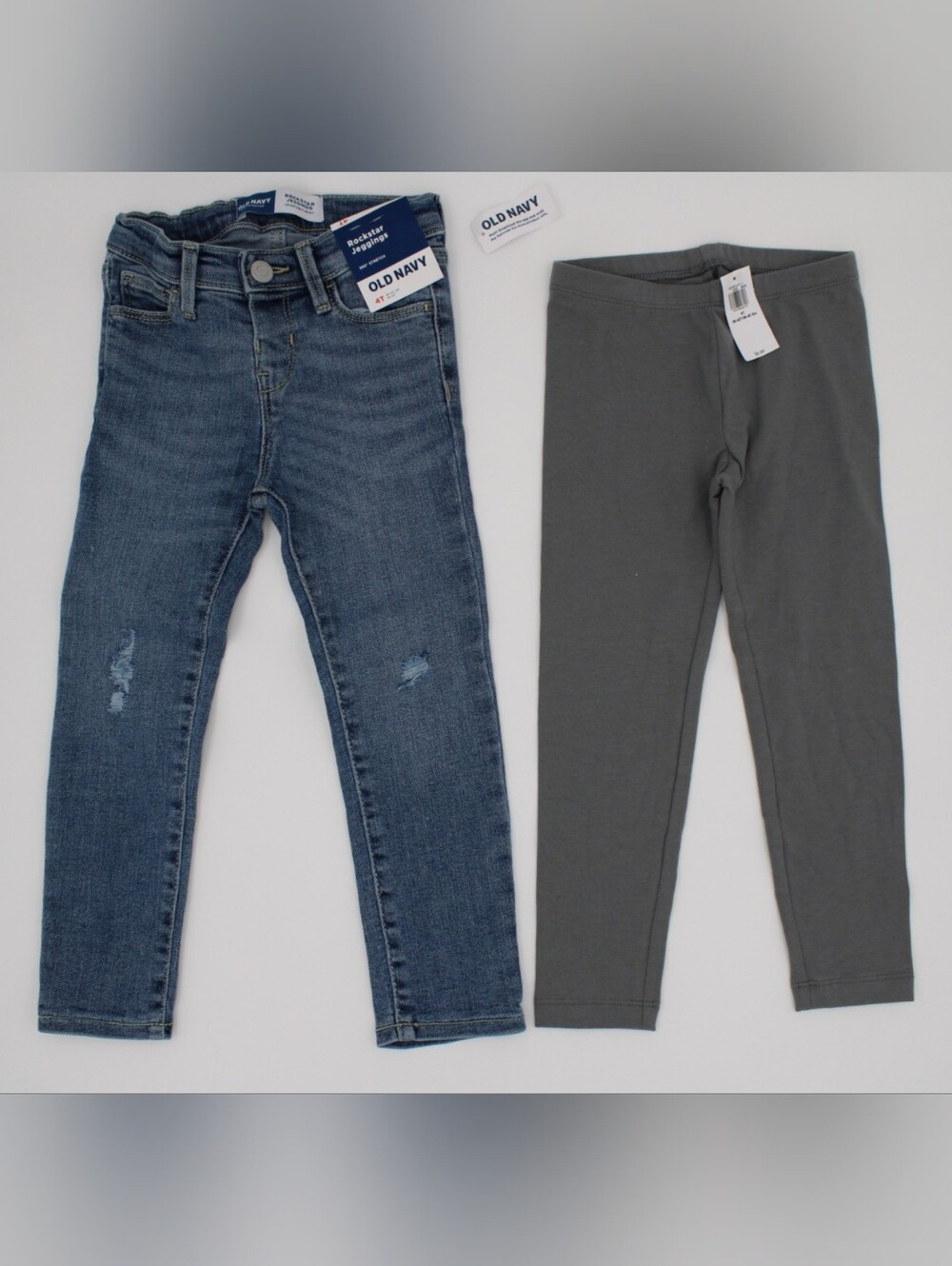 NWT Old Navy Girls 4T 2pc Bundle โ Rockstar Jeggings & Gray Leggings